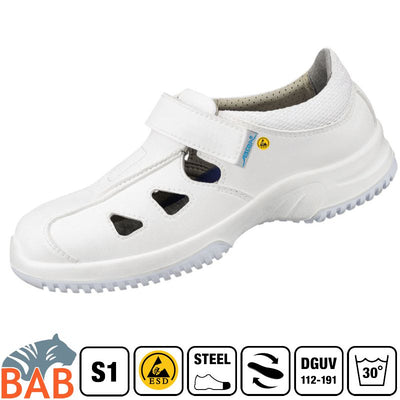 Abeba uni6 31795  Sicherheitsschuhe S1 SRC  ESD Mickrofaser weiss