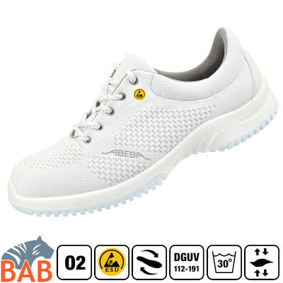 Abeba uni6 36772 weißer Berufshalbschuh aus gestrickten Textil , ESD
