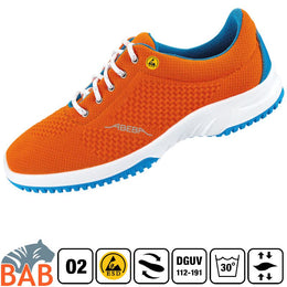 Abeba uni6 36774 oranger  Berufshalbschuh aus gestrickten Textil, ESD