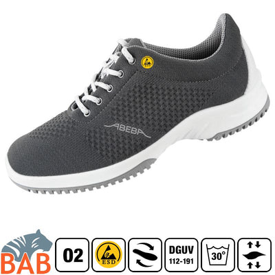 Abeba uni6 36775 grauer Berufshalbschuh aus gestrickten Textil  ESD