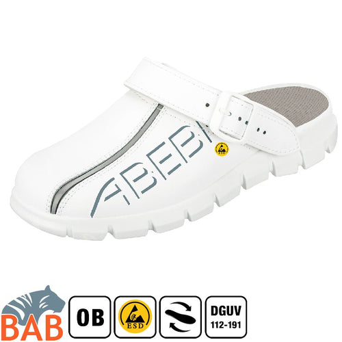 Abeba Dynamic 37310 Berufsschuhe Clog weiss mit Aufdruck, ESD