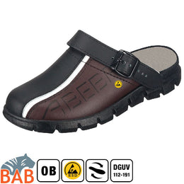 Abeba Dynamic 37315 Berufsschuhe Clog schwarz-braun mit Aufdruck