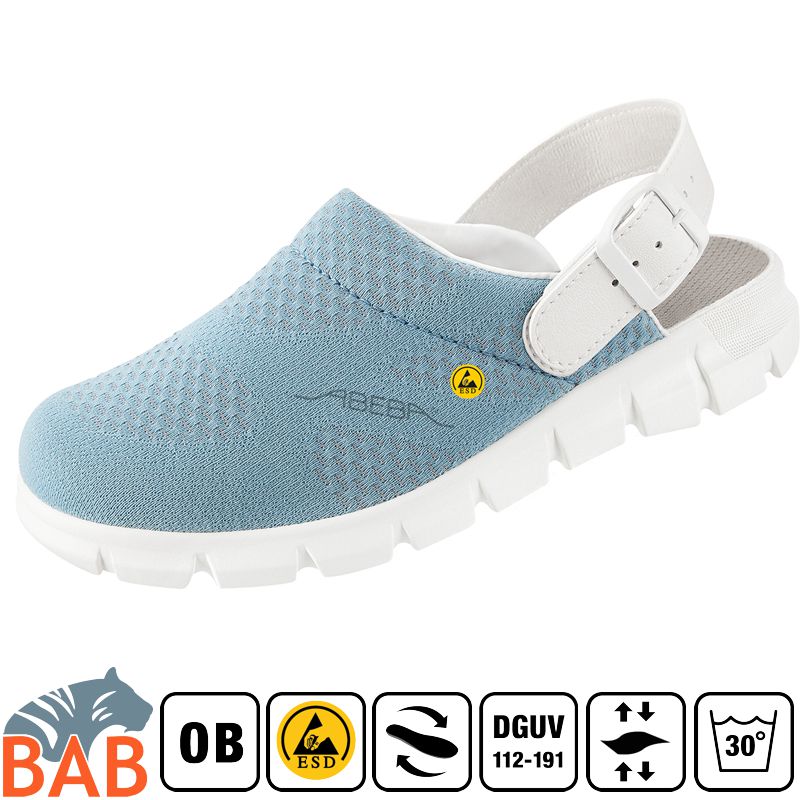 Abeba Dynamic 37326 Berufs-Clog hellblau, ESD
