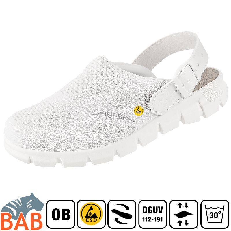 Abeba Dynamic 37329 Berufs-Clog weiss, ESD
