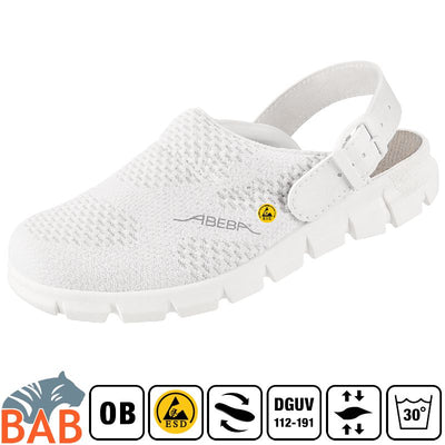 Abeba Dynamic 37329 Berufs-Clog weiss, ESD