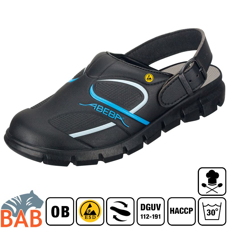 Abeba Dynamic 37331 Berufsschuhe Clog waschbar schwarz-blau HACCP , ESD