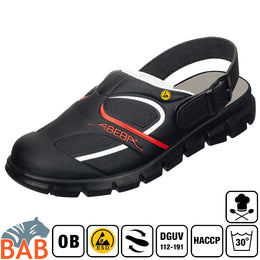 Abeba Dynamic 37332 Berufsschuhe Clog waschbar schwarz-rot HACCP , ESD