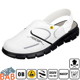 Abeba Dynamic 37335 Berufsschuhe Clog waschbar weiss-schwarz HACCP , ESD