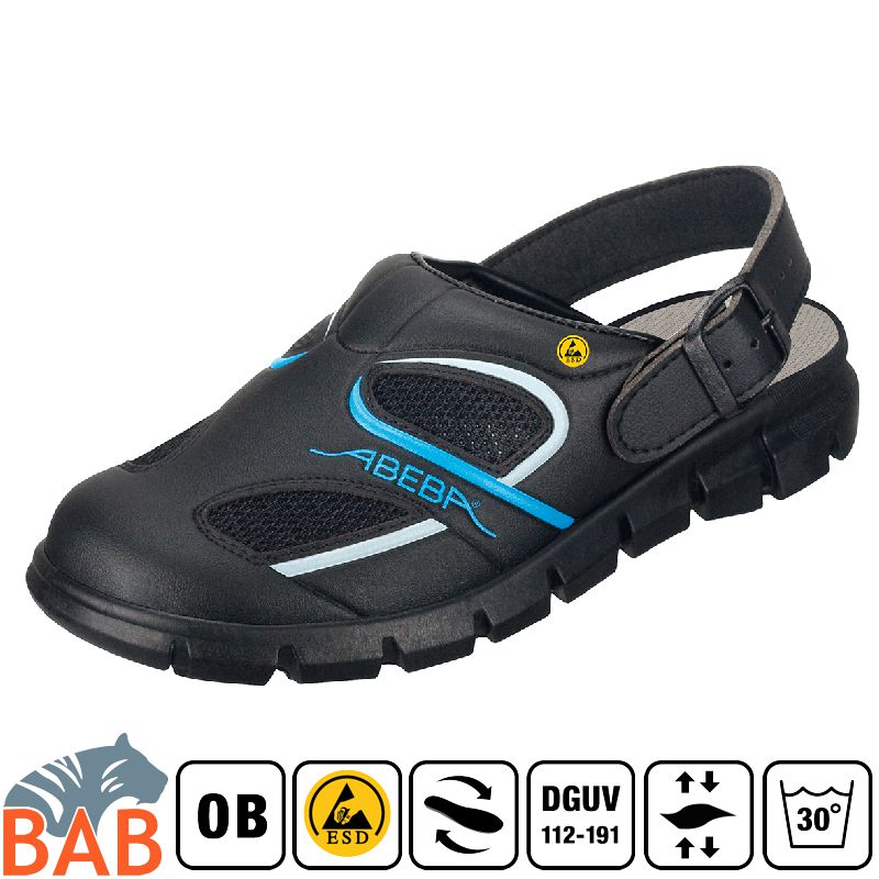 Abeba Dybamic 37341 Berufsschuhe Clog waschbar schwarz-blau , ESD