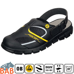 Abeba Dynamic  37343 Berufsschuhe Clog waschbar schwarz-gelb , ESD