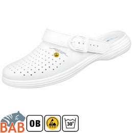 Abeba The Original Plus 37520 Berufsschuhe Clog Damen waschbar weiss perforiert, ESD