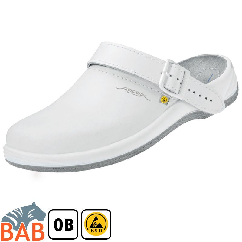 Abeba 38202ÜG  Clog weiss, ESD Übergrösse