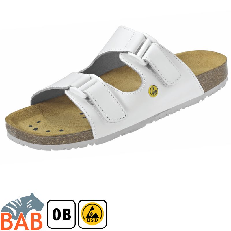Abeba Nature  4080 Berufsschuhe Sandale ESD SRC Korkfußbett weiss