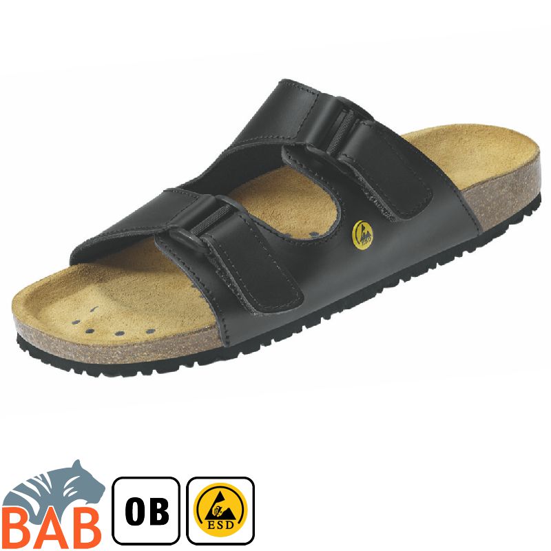Abeba Nature 4085 Berufsschuhe Sandale ESD SRC Korkfußbett schwarz