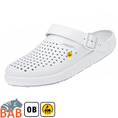 Abeba Rubber 5300 ESD Clog weiss , perforiert