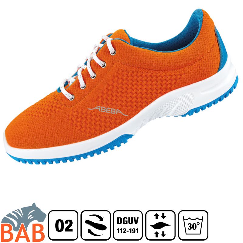 Abeba uni6 6774 oranger  Berufs--Halbschuh aus gestrickten Textil