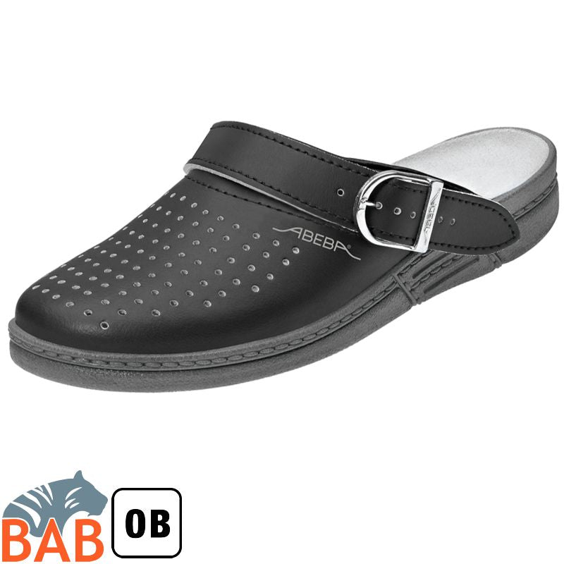 Abeba SOPO 7030 Pantolette Glattleder schwarz perforiert  Gr. 36