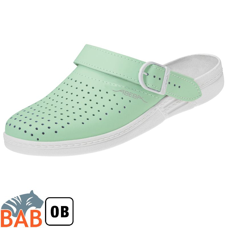 Abeba The Original 7090 Damen- Pantolette mint, perforiert