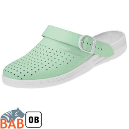 Abeba The Original 7090 Damen- Pantolette mint, perforiert
