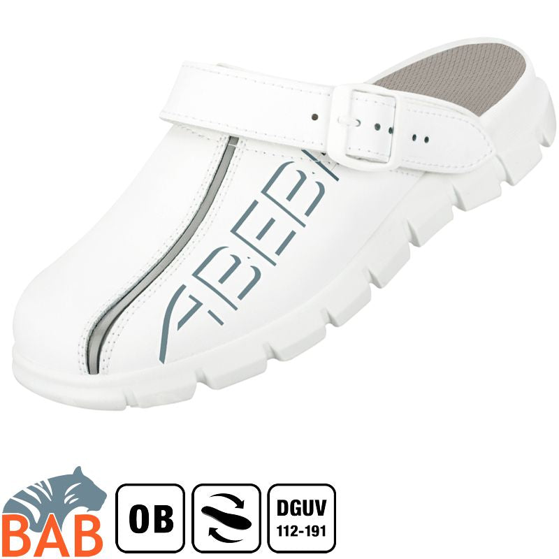 Abeba Dynamic 7310 Berufsschuhe Clog weiss mit Aufdruck