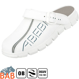 Abeba Dynamic 7310 Berufsschuhe Clog weiss mit Aufdruck