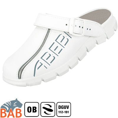 Abeba SOPO Dynamic 7310 Berufsschuhe Clog weiss mit Aufdruck  Gr. 35