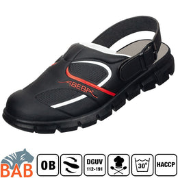 Abeba Dynamic 7332 Berufsschuhe Clog waschbar schwarz-rot HACCP