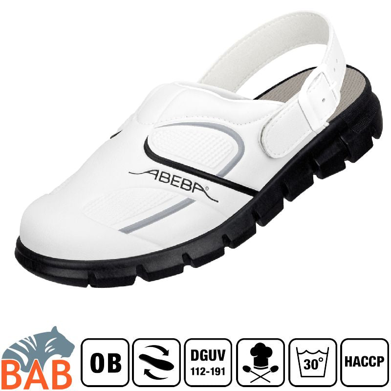 Abeba Dynamic 7335 Berufsschuhe Clog waschbar weiss-schwarz HACCP