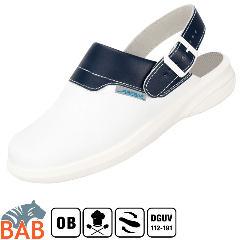 Abeba SOPO-7622 Berufsschuhe Clog Damen & Herren weiß-blau Gr. 45