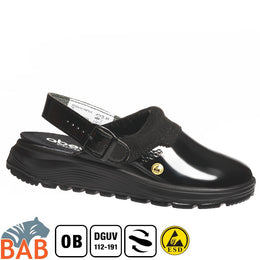 Abeba 837621 easy 2.0  Berufsschuhe ESD Clog Damen Lack-Optik schwarz