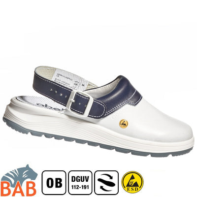 Abeba SOPO 837622 easy 2.0 Berufsschuhe Clog Damen  weiß-blau ESD  Gr. 37 ohne Originalkarton