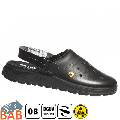 Abeba 837631 easy 2.0 Berufsschuhe Pantolette schwarz gelocht , ESD