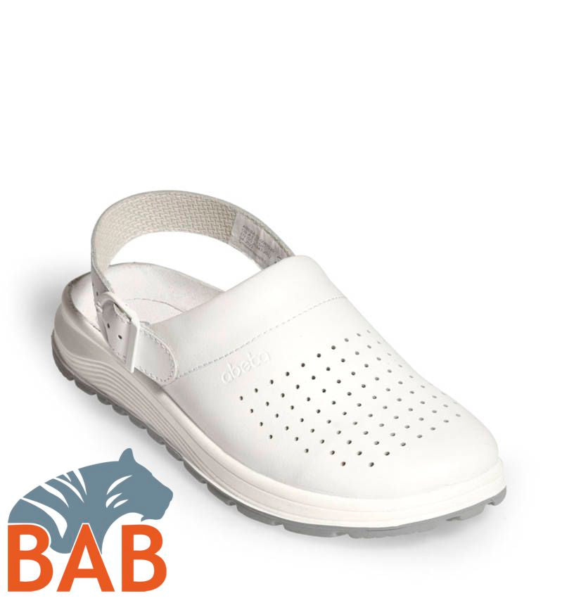 Abeba ACTIVE 87020  Pantolette Glattleder weiss perforiert