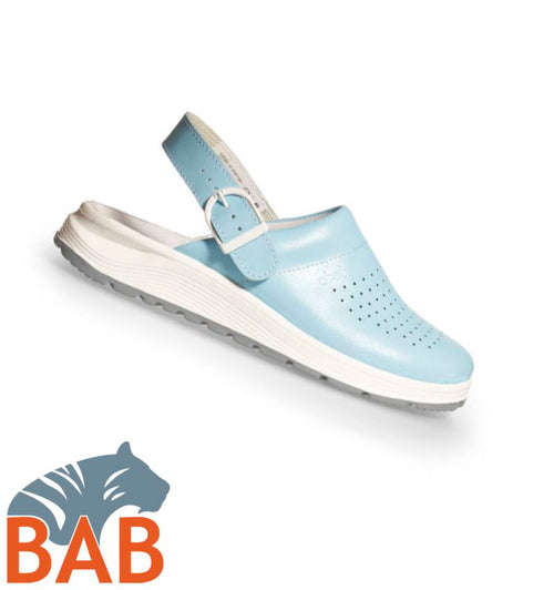 Abeba ACTIVE 87080  Damen- Pantolette  hellblau perforiert - Ansicht 2
