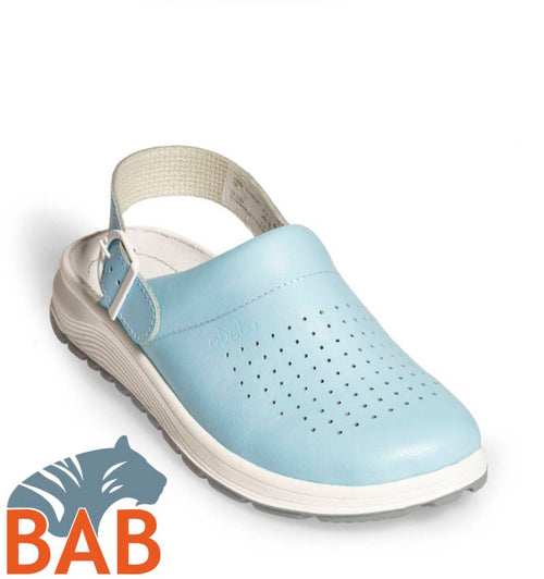 Abeba ACTIVE 87080  Damen- Pantolette  hellblau perforiert