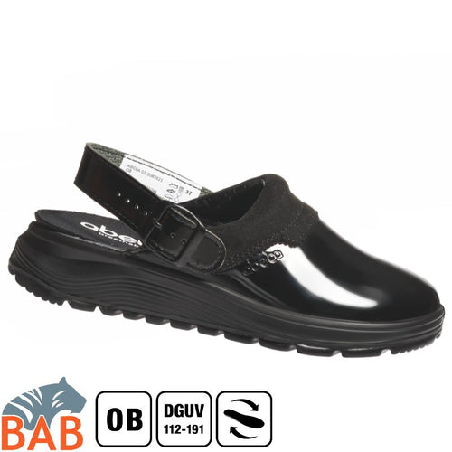 Abeba 87621 easy 2.0 Berufsschuhe Clog Damen Lack-Optik schwarz