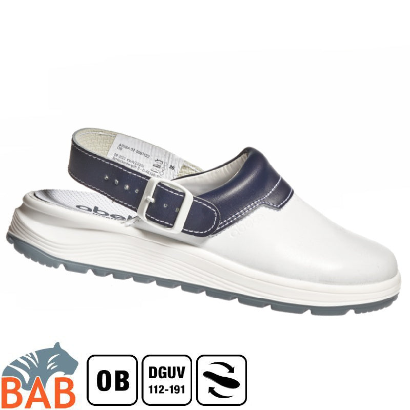 Abeba 87622 easy 2.0 Berufsschuhe Clog Damen & Herren weiss-blau