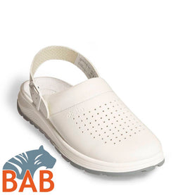 Abeba ACTIVE 877020 Berufsschuhe Pantolette Microfaser weiss perforiert