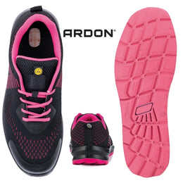 AR-G3369 ARDON®FLYTEX S1P schwarz pink ESD Sicherheitshalbschuh Gr. 35-42