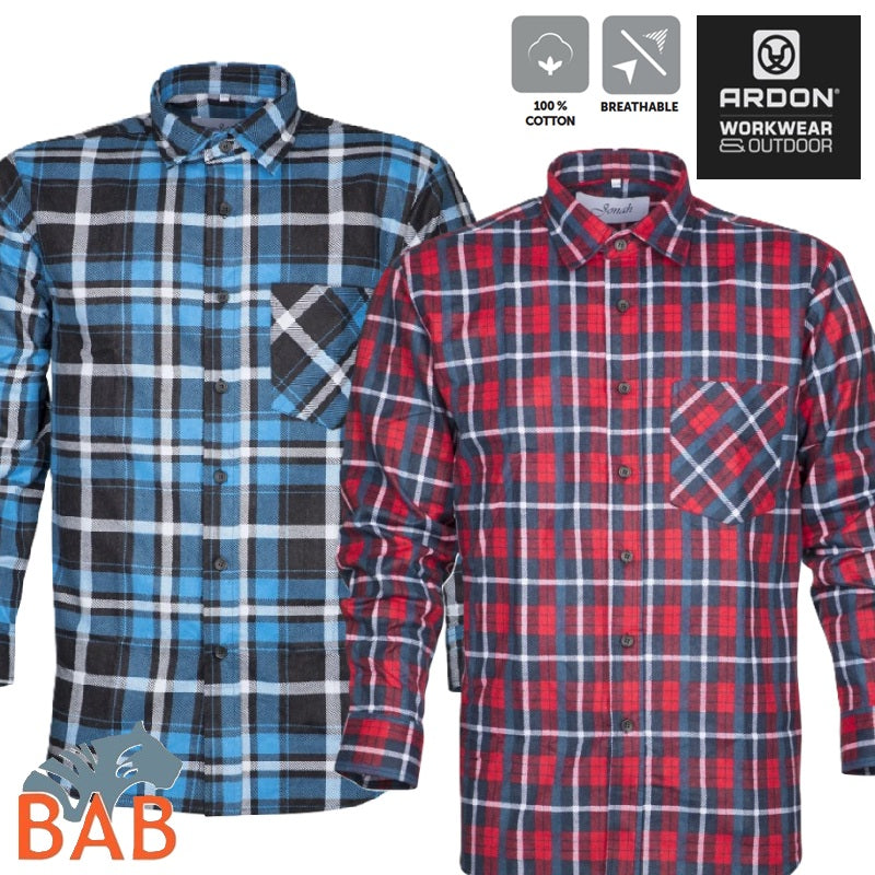 Ardon H20086 H13086 Flanellhemd ARDON®JONAH rot und blau