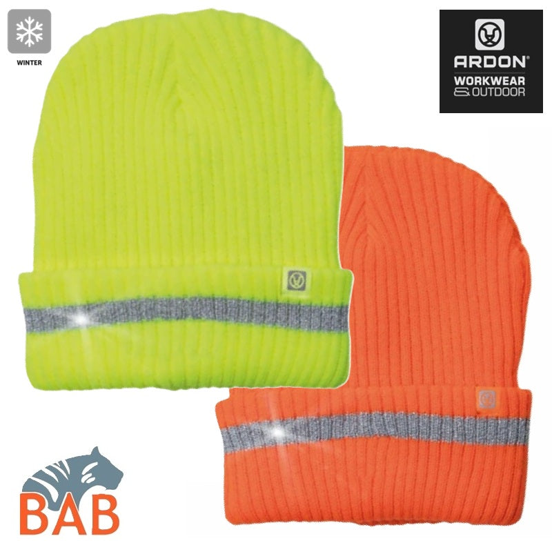 AR-H6053/4 Wintermütze gestrickt + Fleece Hi-Viz ARDON®SPARK gelb und orange
