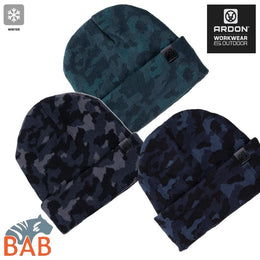 AR-H618 Wintermütze gestrickt ARDON®BARRDY camo-grün blau schwarz
