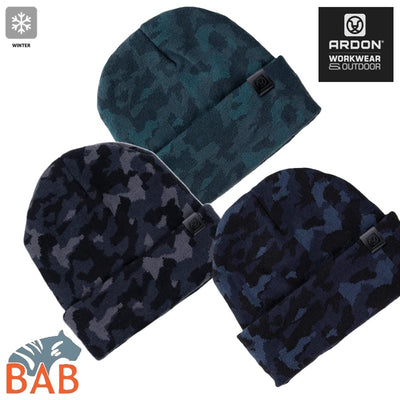 AR-H618 Wintermütze gestrickt ARDON®BARRDY camo-grün blau schwarz