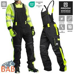 Ardon H6472 Latzhose ARDON®NEON WINTER schwarz-gelb