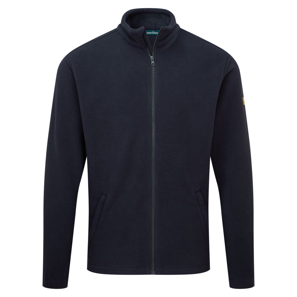PW-AS26 Antistatische ESD Fleece Jacke marine