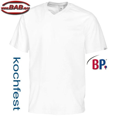 BP-SOPO 1618 Shirt unisex mit V-Ausschnitt in weiß Gr. XS, S