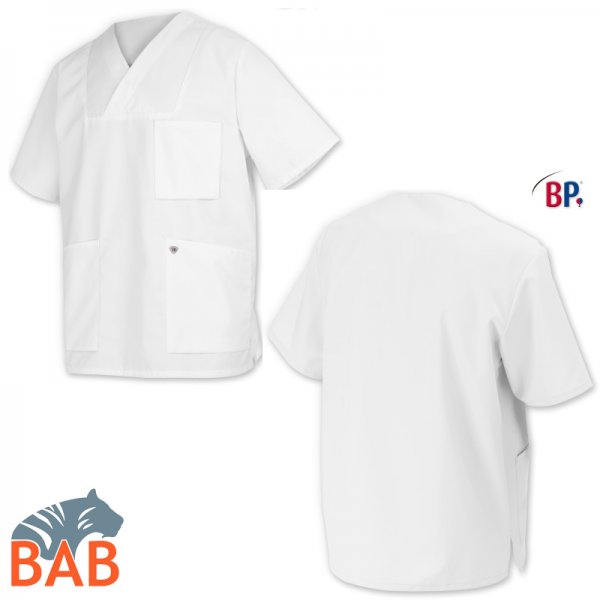 BP-1653 Schlupfkasack unisex Mischgewebe Stretch weiß Gr. XS
