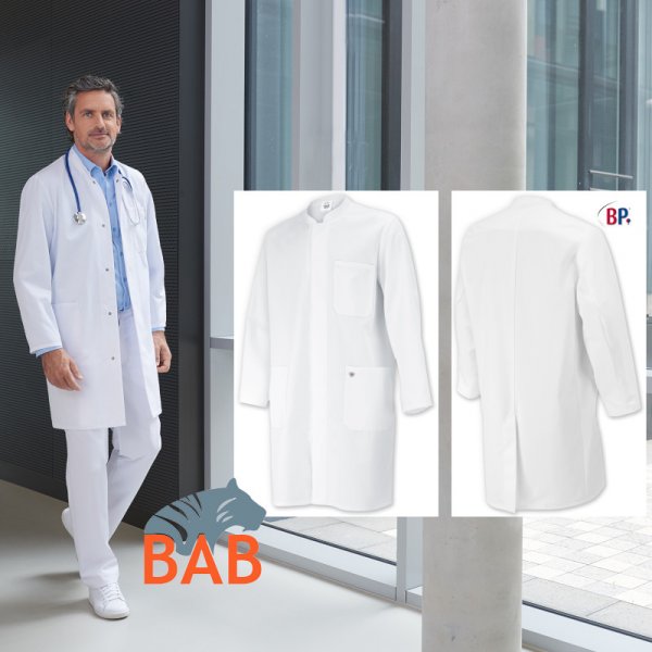 BP-1654 Visitenmantel für Klinik & Praxis Mischgewebe weiss-unisex