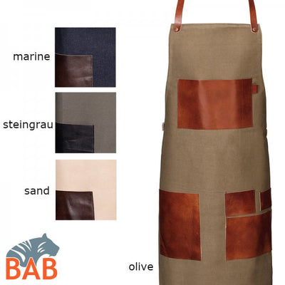 E-148-31 Latzschürze Strong Collection mit Lederapplikatione