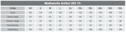 E-200-15 Kochjacke aus Baumwolle auch in 4XL, 5XL, 6XL